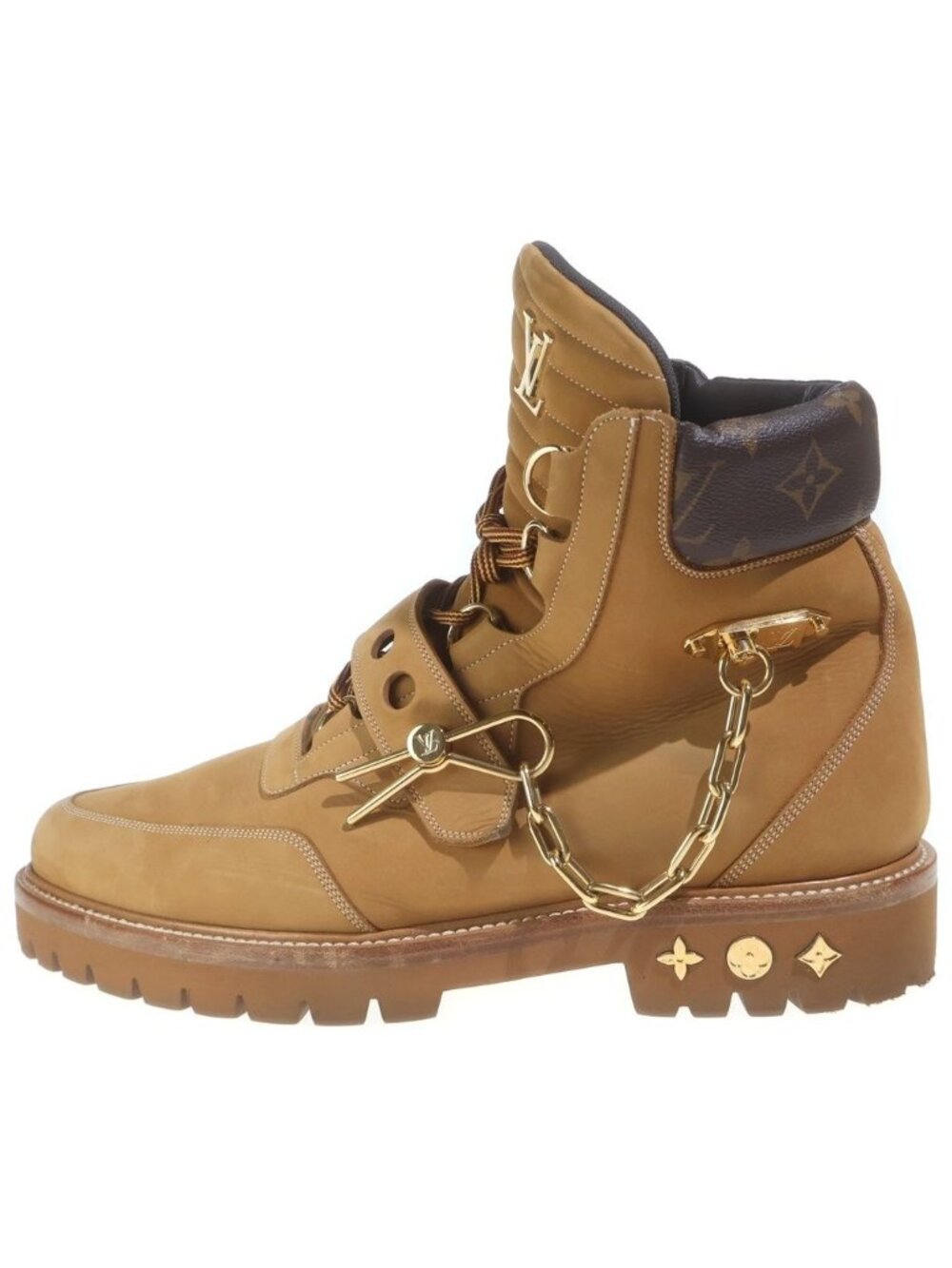 Louis Vuitton LV Creeper Line Monogram Chain Decoration Pointed Toe Ankle Boots